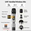 Laden Sie das Bild in den Galerie-Viewer, TONOR TW821 UHF Wireless Microphones System with Metal Cordless Handheld/Headset/Lavalier Lapel Mics, Bodypack Transmitter, Receiver