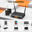 Laden Sie das Bild in den Galerie-Viewer, TONOR TW822 UHF Wireless Microphones System with Headset/Lavalier Lapel Mics, Bodypack Transmitter, Receiver