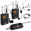 Laden Sie das Bild in den Galerie-Viewer, TONOR TW632 UHF Wireless Microphone System with Dual Headset Microphones/Lavalier Lapel Mics