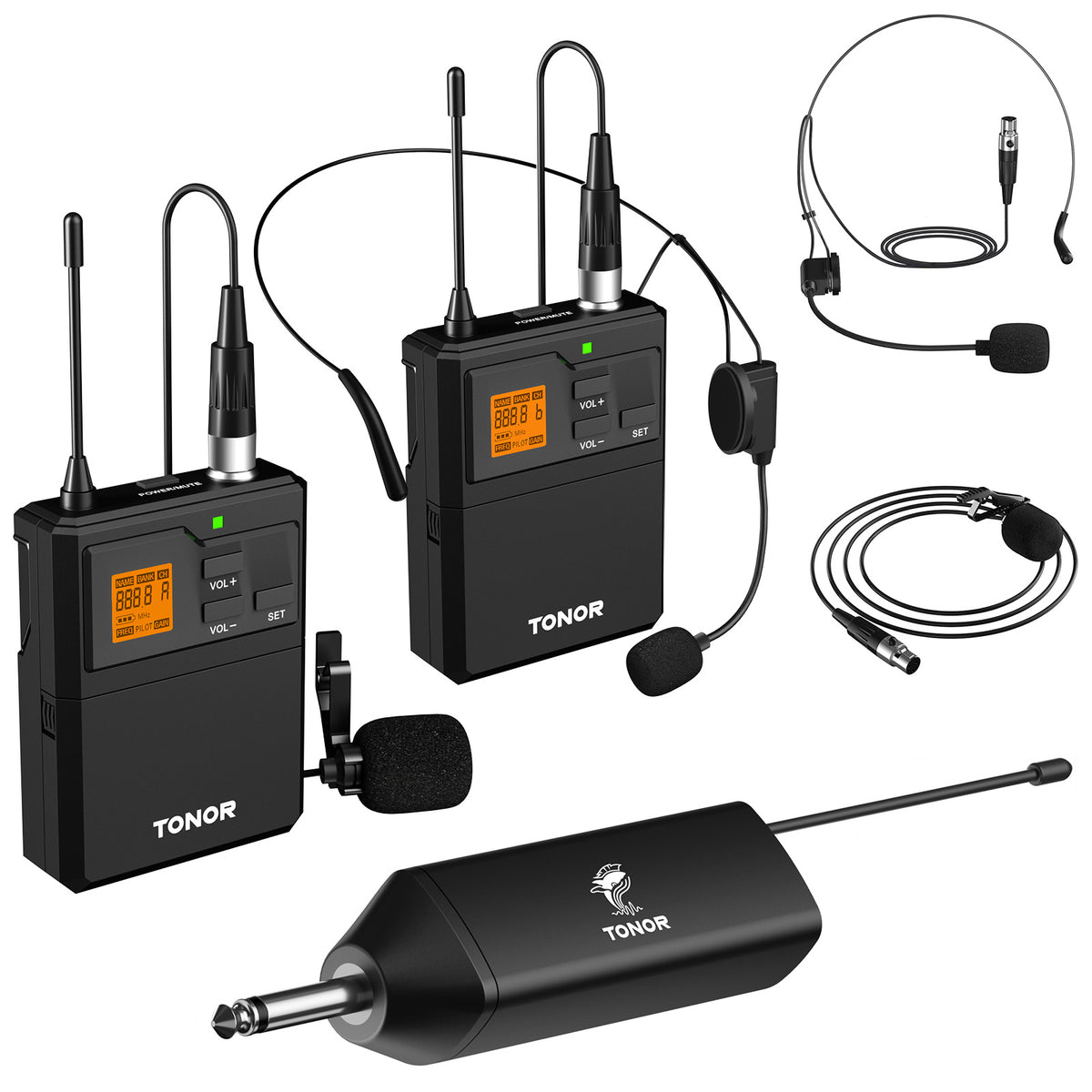 TW632 UHF Wireless Microphone System with Dual Headset Microphones
