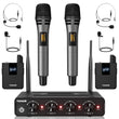 Laden Sie das Bild in den Galerie-Viewer, TONOR TW360 Wireless Microphone System with 4x10 Channel Cordless Handheld Microphone