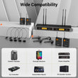 Load image into Gallery viewer, TONOR TW844 UHF Wireless Microphone System with Bodypack Transmitter, 4*10 Channels, 295ft Range