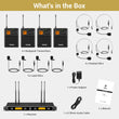 Load image into Gallery viewer, TONOR TW844 UHF Wireless Microphone System with Bodypack Transmitter, 4*10 Channels, 295ft Range