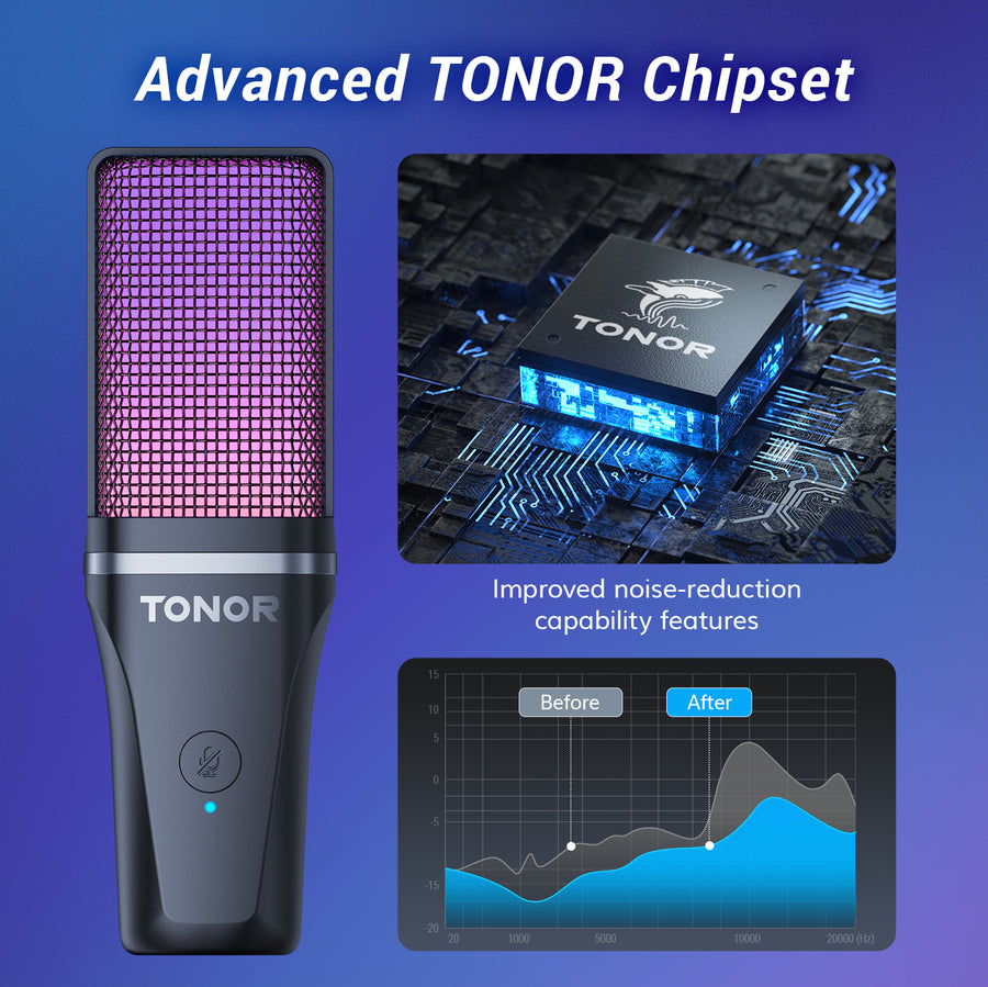 TONOR TC-777 PRO RGB USB Condenser Microphone