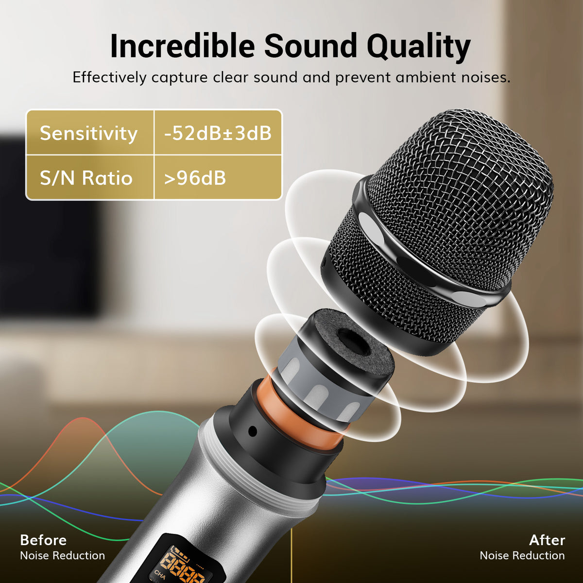 TW840 Four Wireless Microphones TONOR