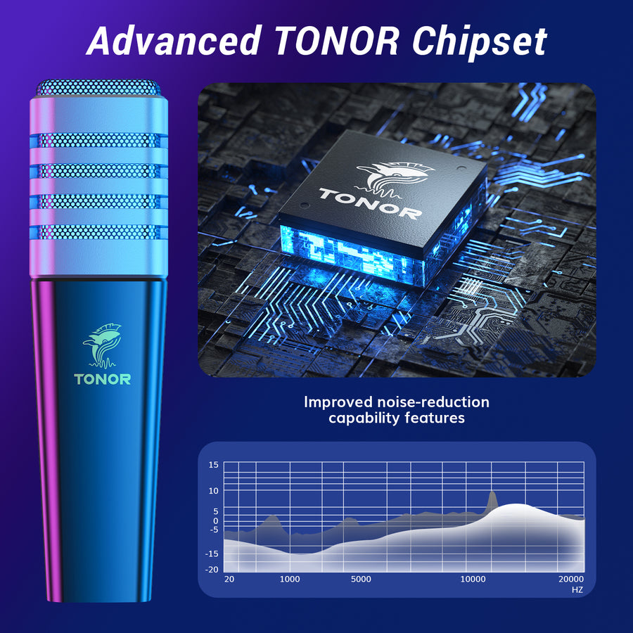 TONOR TC30S+ RGB USB Condenser Microphone Kit