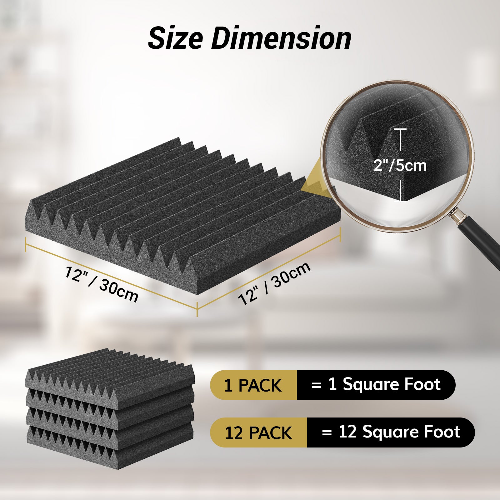 12 Pack SelfAdhesive Acoustic Foam Panels TONOR