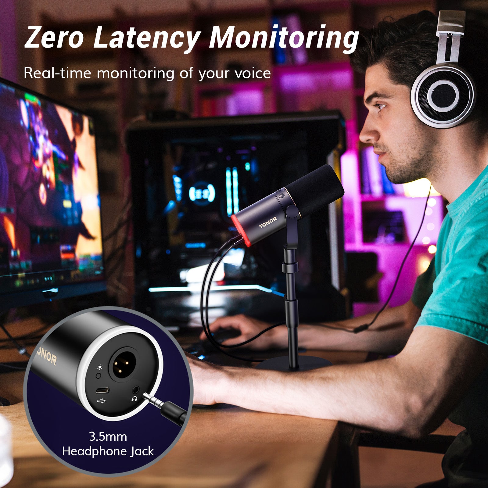 TD520S XLR/USB Gaming Microphone - TONOR