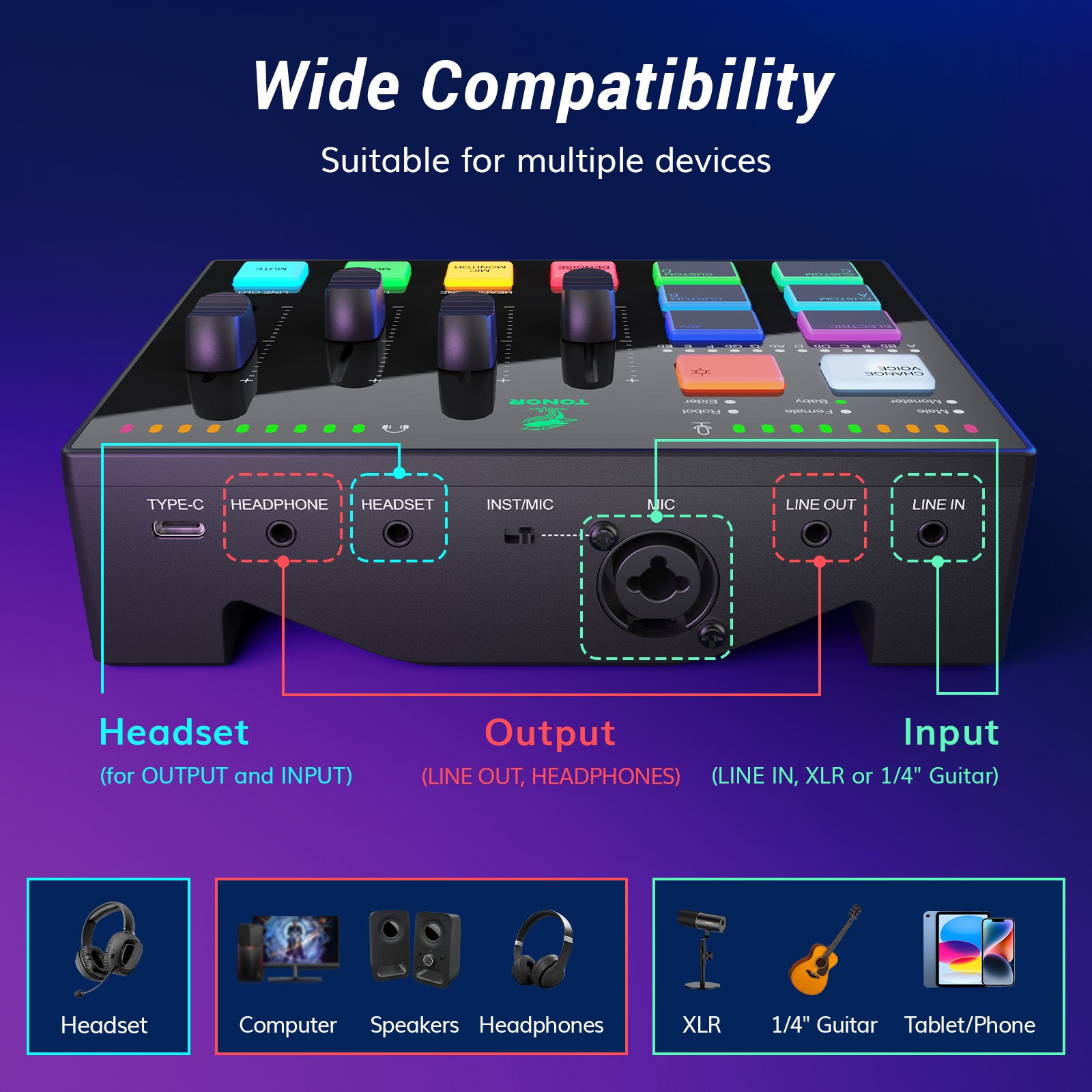 TX310 Gaming Audio Interface TONOR Tx310 gaming audio interface tonor