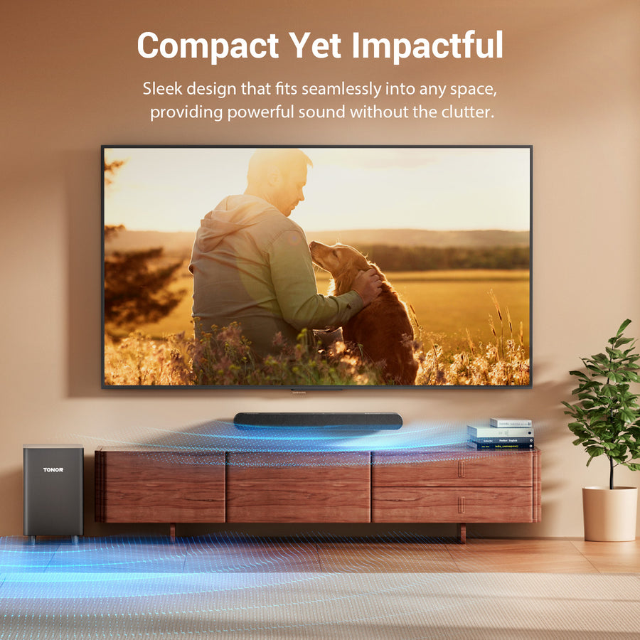 TONOR Smart TV Sound Bar for TV Speakers/PC/Mobile Phone, Works with HDMI ARC/Opt/AUX/USB