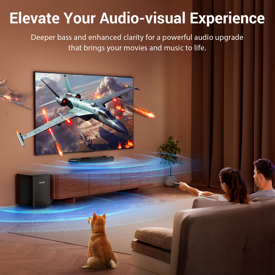 TONOR Smart TV Sound Bar for TV Speakers/PC/Mobile Phone, Works with HDMI ARC/Opt/AUX/USB
