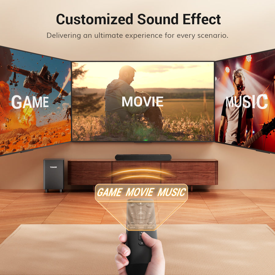 TONOR Smart TV Sound Bar for TV Speakers/PC/Mobile Phone, Works with HDMI ARC/Opt/AUX/USB