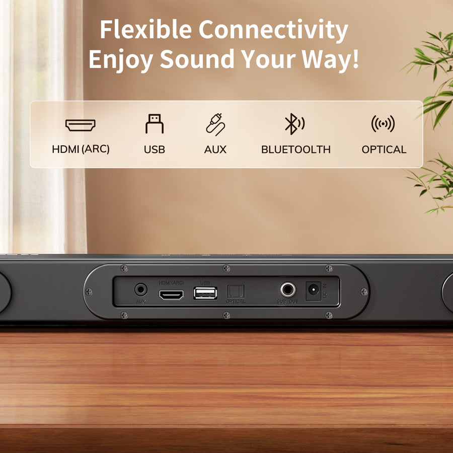 TONOR Smart TV Sound Bar for TV Speakers/PC/Mobile Phone, Works with HDMI ARC/Opt/AUX/USB