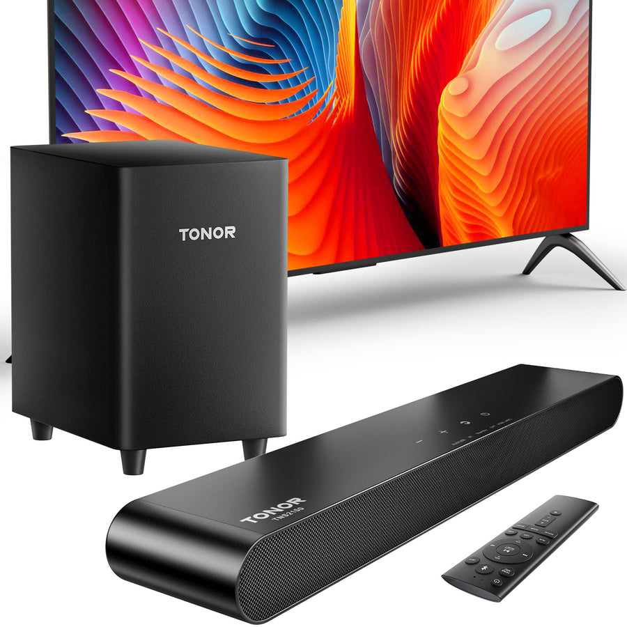 TONOR Smart TV Sound Bar for TV Speakers/PC/Mobile Phone, Works with HDMI ARC/Opt/AUX/USB