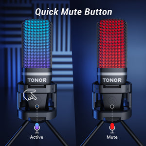 TONOR USB Gaming Microphone, PC Streaming Mic Kit for PS4/5/Discord/Twitch  Gamer, Condenser Studio Cardioid Microfono for Podcasting, Recording