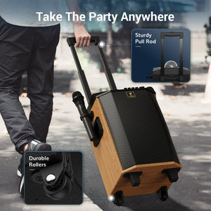 TONOR K20 Portable Bluetooth Speaker with 2 Wireless Microphones
