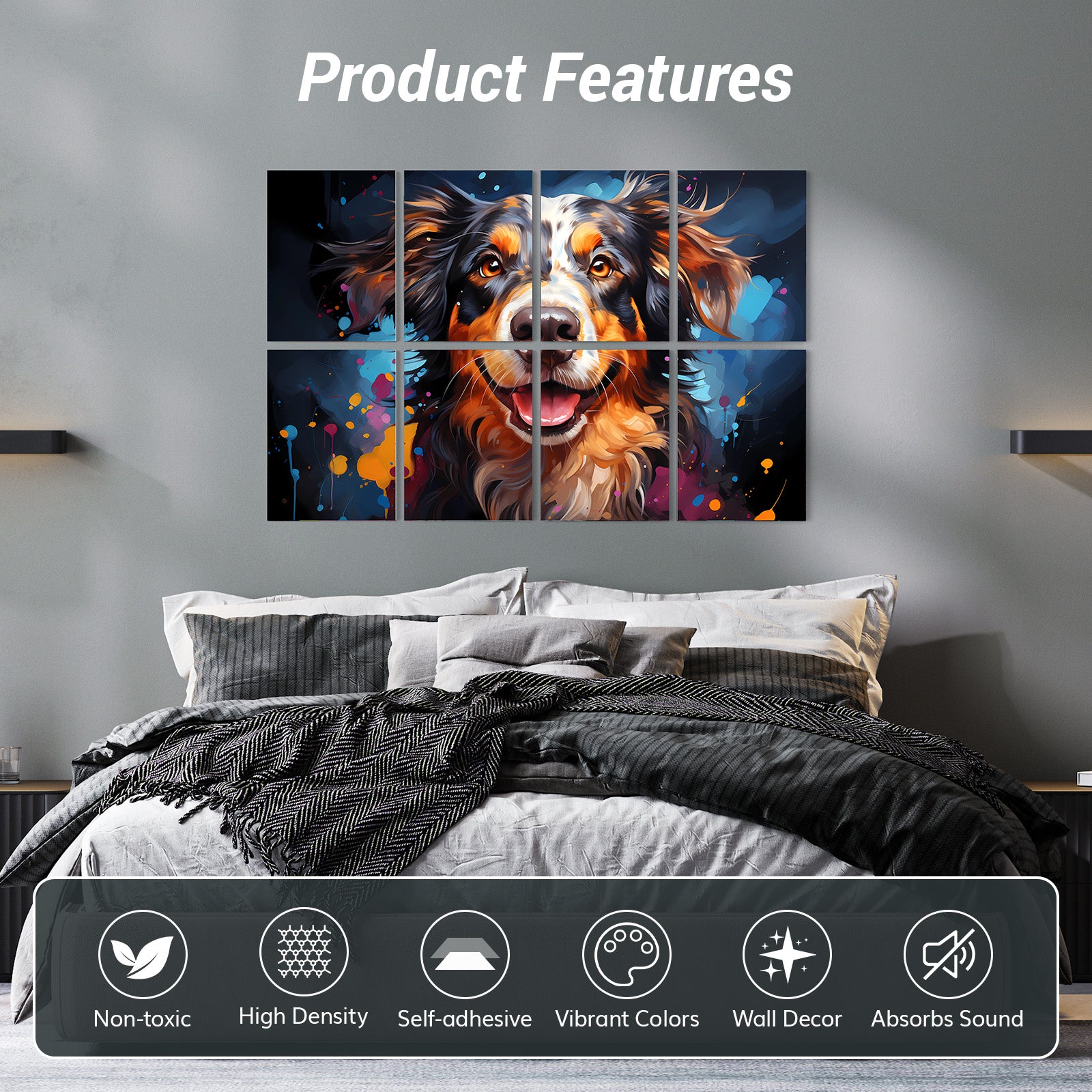 Pannelli Fonoassorbenti Autoadesivi TONOR - 8 Pezzi 40x30cm | Decorativi Per Studio, Ufficio, Casa - Foto 2