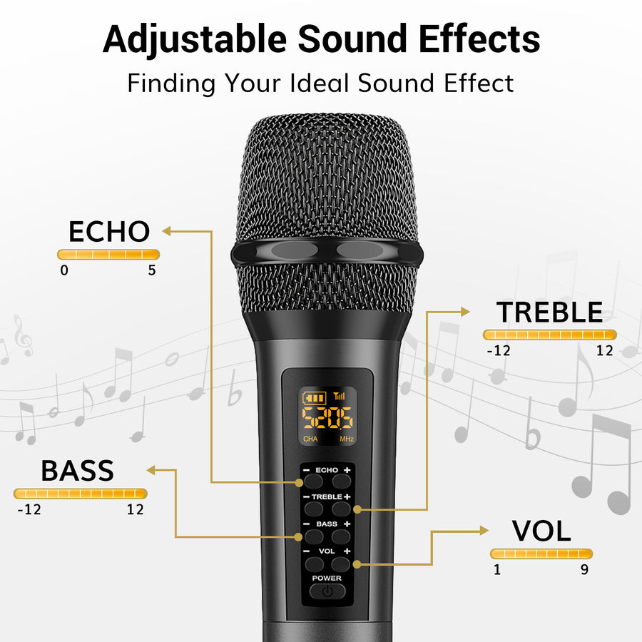 TONOR TW525 Wireless Microphone With Treble/Bass/Echo