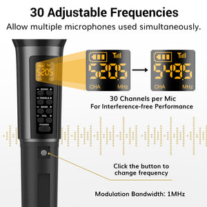 TONOR TW515 Wireless Microphone With Treble/Bass/Echo