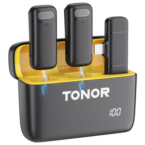 TONOR Wireless Lavalier Microphones for iPhone/ iPad/ Android Phone