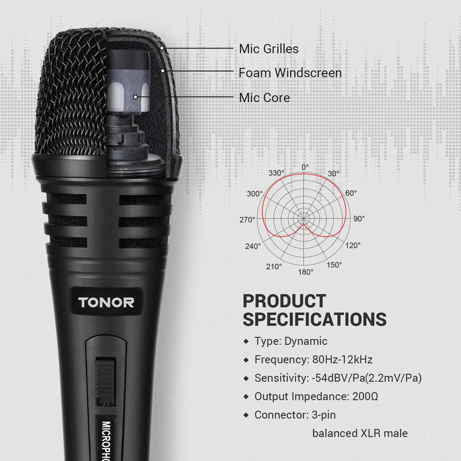 TONOR Dynamic Karaoke Microphone (Model Number: TN120492BL)