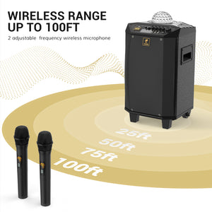 Portable Mic And Speaker Systemportable Karaoke Machine With Wireless  Microphones - Bluetooth Speaker For Parties & Home