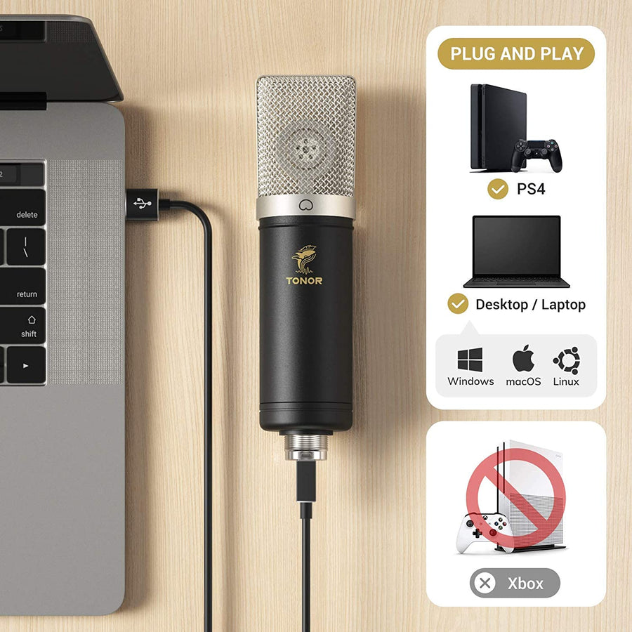 Support de microphone Tonor Q9 + microphone à condensateur USB