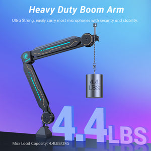 TONOR T90 RGB Mic Stand, Adjustable Boom Arm