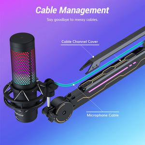 TONOR T90 RGB Mic Stand, Adjustable Boom Arm