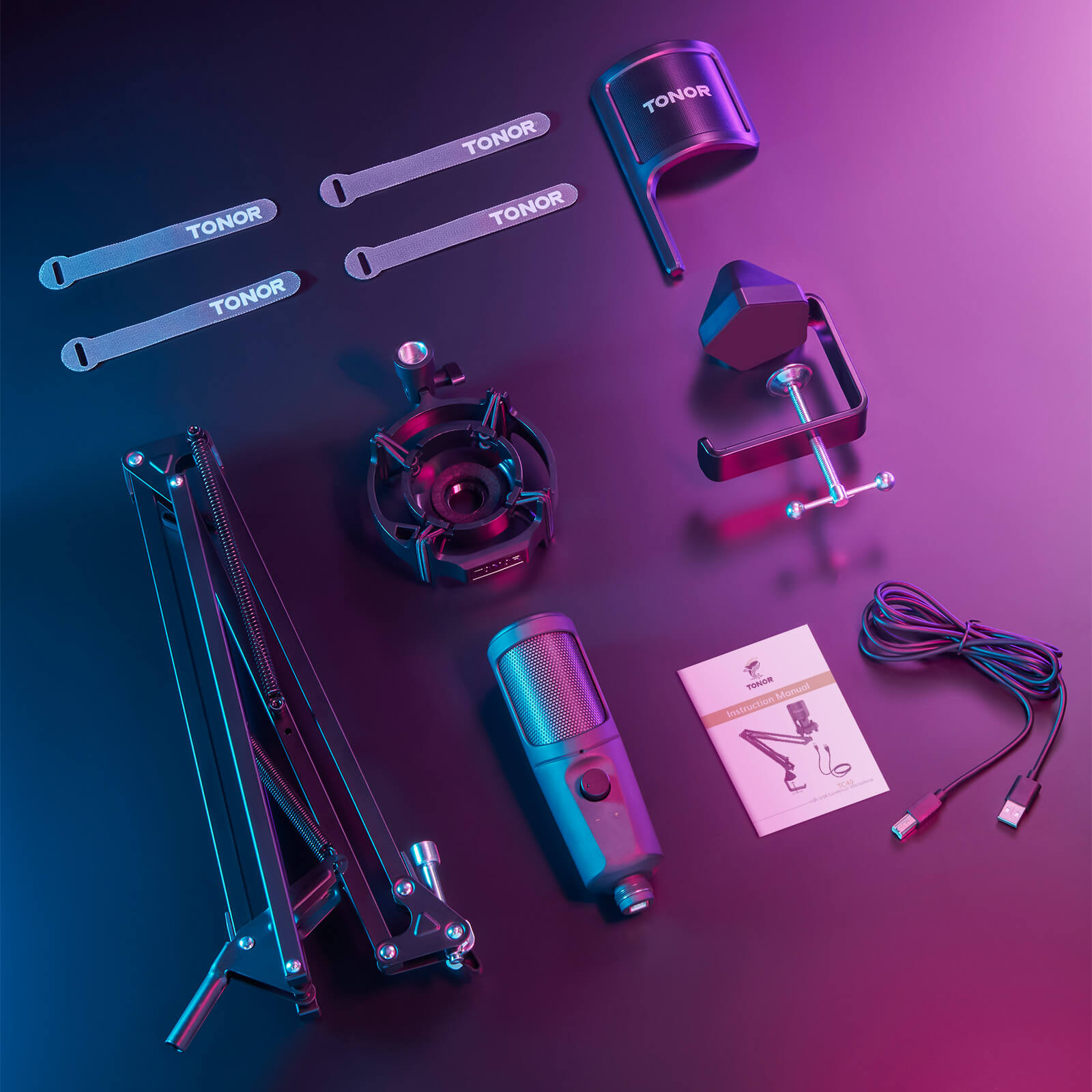 TC40 RGB USB Microphone Kit – TONOR