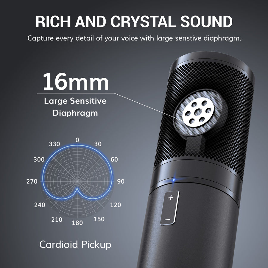 Upgraded USB Condenser Microphone for Computer, Great for Gaming, Podcast,  LiveStreaming,  Recording, Karaoke on PC, Plug & Play, with