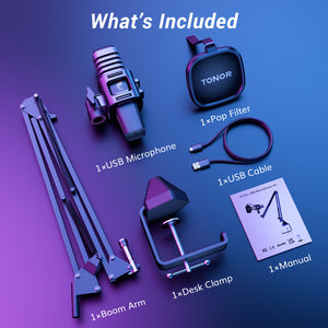 TONOR TC30S+ RGB USB Condenser Microphone Kit